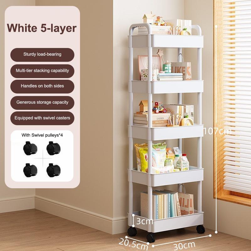 Бытовая тележка для напольного хранения, многофункциональная кухонная тележка для хранения, передвижное хранилище с колесами, многофункциональное применение