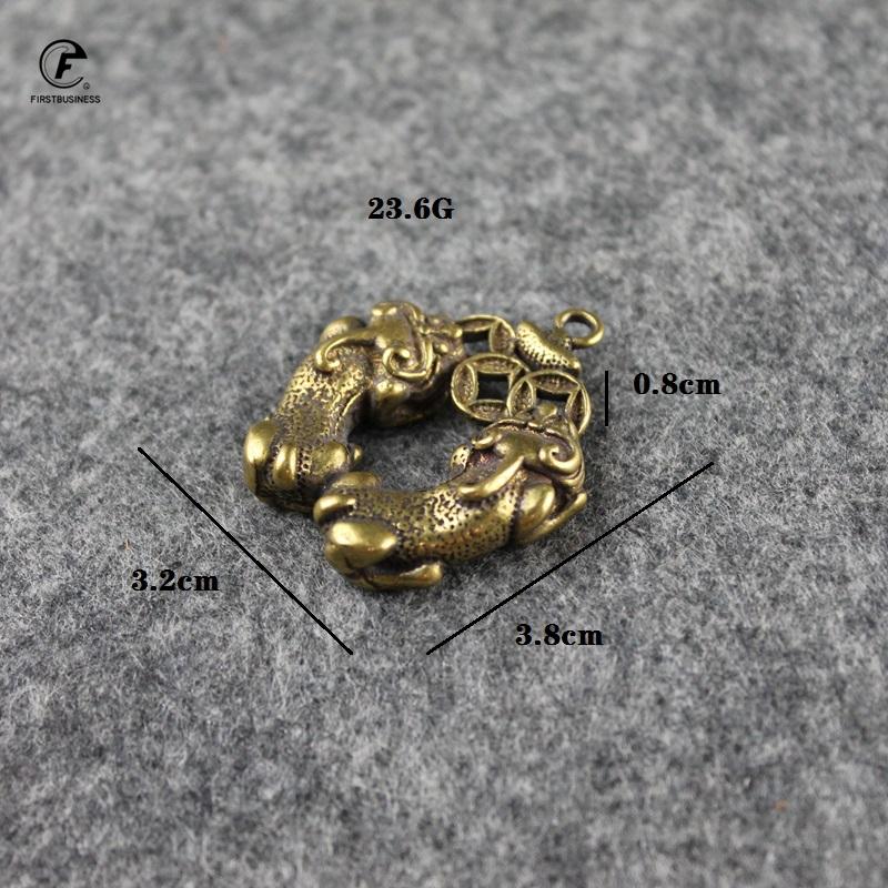 Vintage Pure Copper Brave Troops Miniatures Figurines Ornaments Brass Lucky Wealth Pixiu Figures Tea Pet Antique Collection Desk