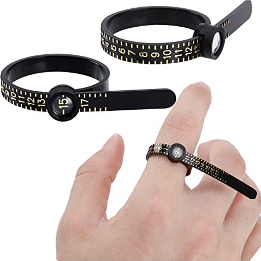 Black US Size Sizes 1-17 Finger Gauge Wedding Ring Band Ring Sizer Measure Genuine Tester