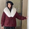 Streetwear Big-Fur-collar Down Cotton-padded Jacket Women's Winter Short Parkas Thicken Warm Coats Lady Fashion Outerwear