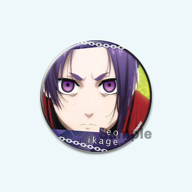 32/44/58 мм синяя брошь с HD-принтом, значок в виде аниме-фигурки из мультфильма Hyoma Chigirl Seishiro Nagi, круглые броши-булавки на лацкан, ювелирные изделия в подарок