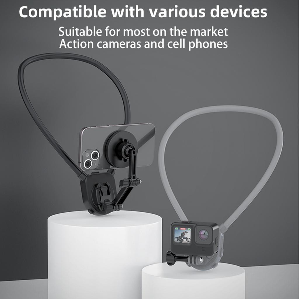Магнитный держатель для мобильного телефона на шею и грудь для iPhone для камер GoPro Hero 12 11 10 9 Insta360 X4 X3 Osmo Action 4 3