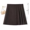 Autumn 2025 Women's High Waist Woolen Midi A-line Bodycon Pleated Skirt