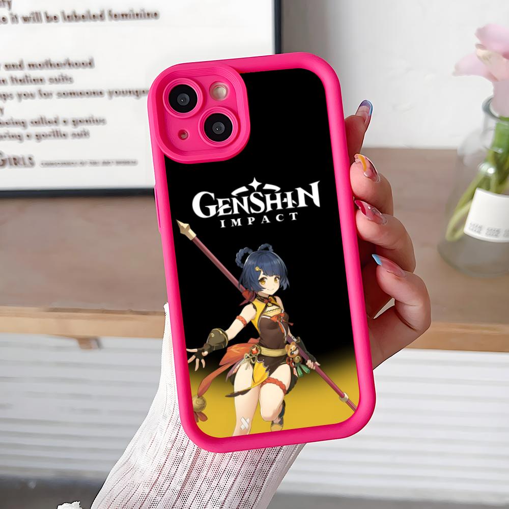 Game GI Xiangling Thicken TPU Mobile Phone Case for iPhone 17 16 15 14 13 12 11 Air Pro Max Plus Colorful Cover