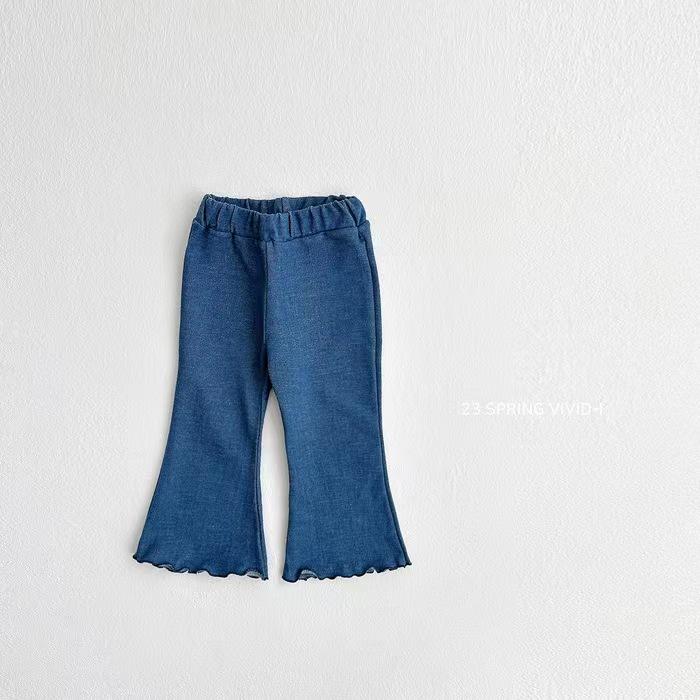 Брюки клеш в корейском стиле для маленьких девочек - Модная повседневная одежда с оборками для весны, лета и осени