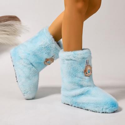 Модная меховая обувь, уличные полусапоги, удобные картонные ботинки, новые зимние ботинки из искусственного меха, легкие, из енотового меха, женские зимние ботинки