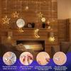 Solar LED String Lights Star Moon Fairy Curtain Lights USB & Battery Operated Christmas Garland Lamp for Holiday Party DIY Decor
