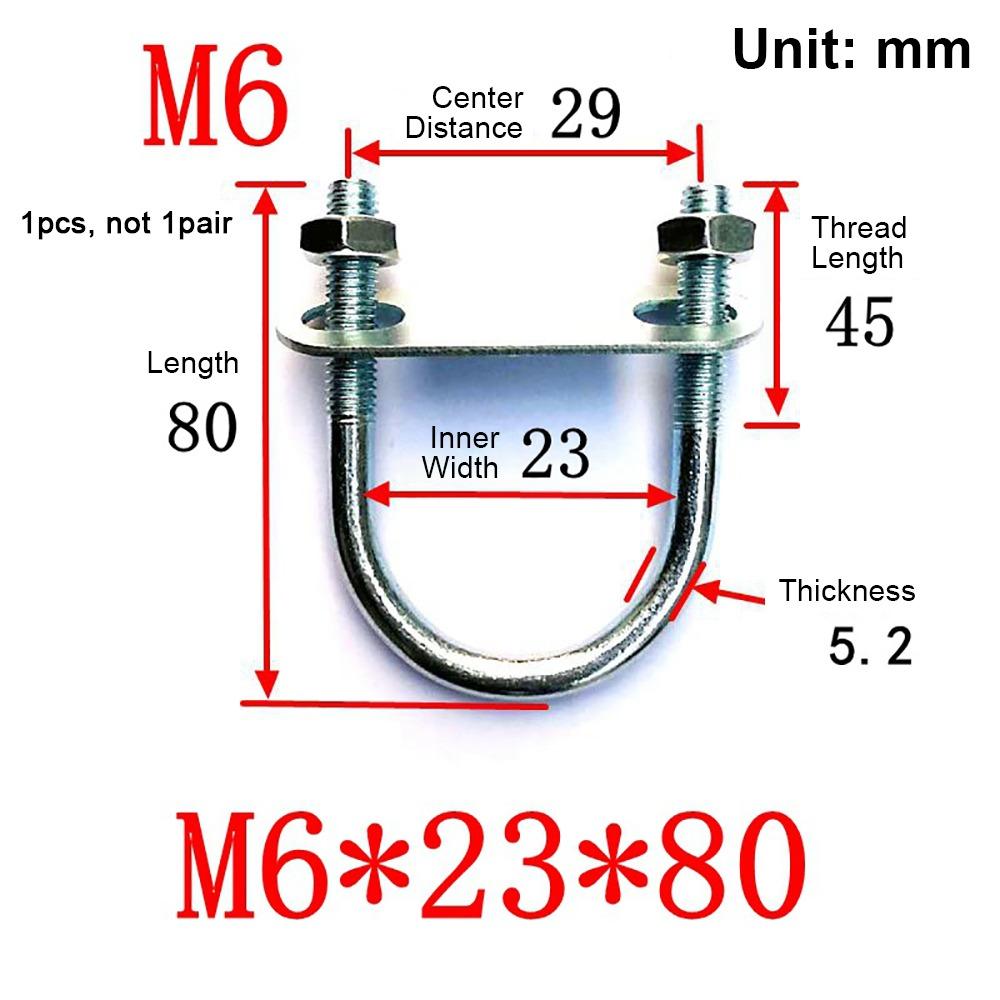 1 шт. Новый оцинкованный Q235 углеродистая сталь M8 зажим для круглой трубы с крепежными винтами круглый болт трубный U-образный хомут для круглой трубы