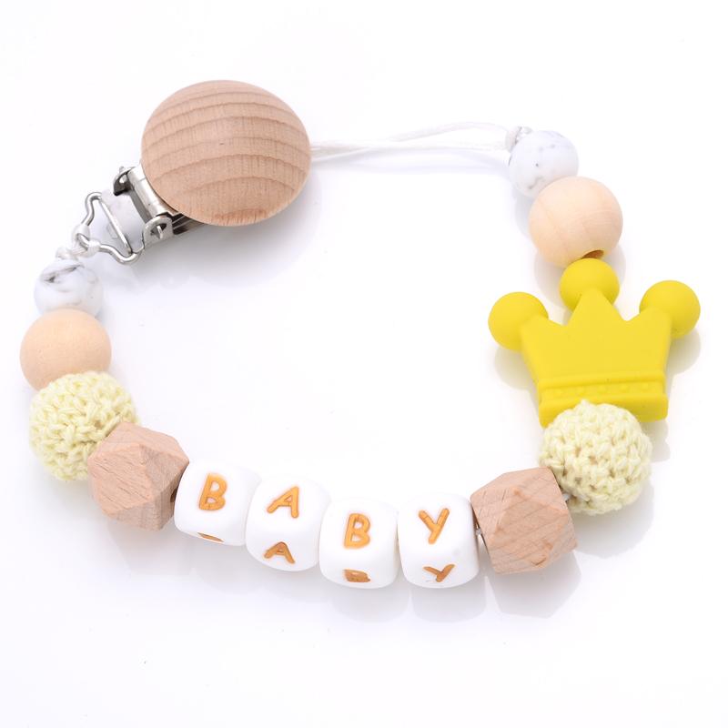 Новые 5 цветов Детский прорезыватель Ручная работа Зажимы для пустышек Держатели Цепочки Силиконовая цепочка-зажим для пустышки Цепочка для прорезывания зубов у младенцев