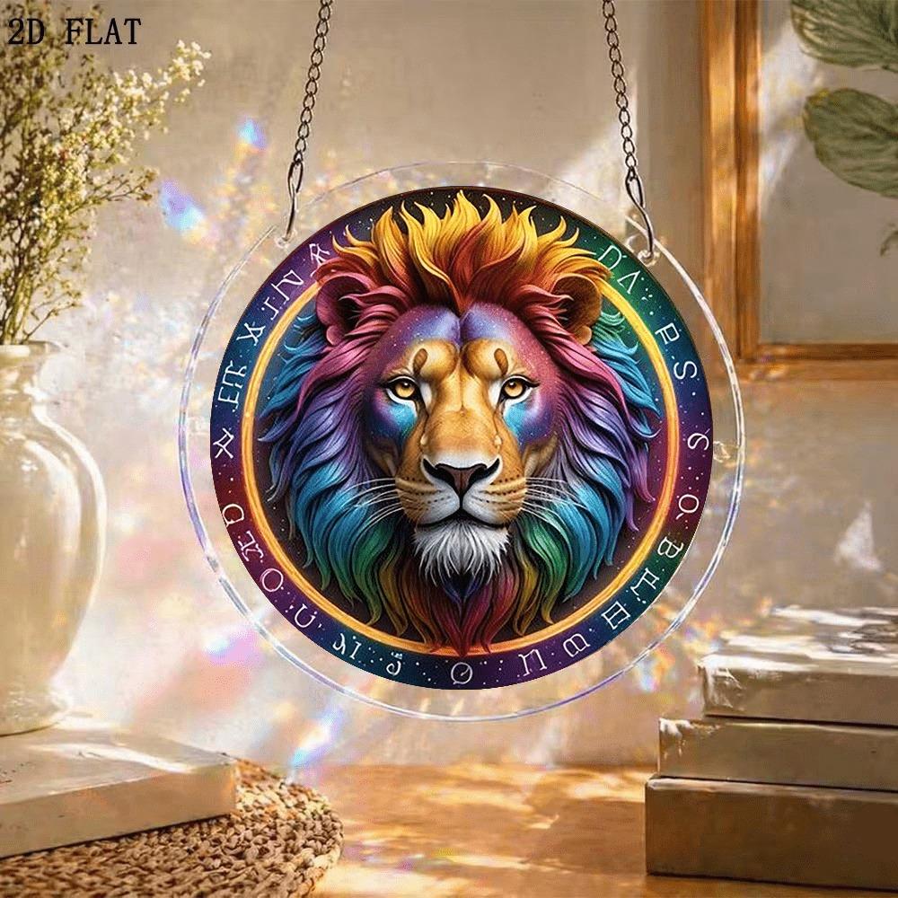 2D Flat, 1set/83pcs 18.8cm Acrylic Jigsaw 1pc, Sun Catcher - Three-Layer Acrylic - Middle Layer Is Puzzle - Stained Glass Effect Window Hanging Decora