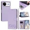 Happy Heart Pattern Magnetic Closure Vegan Leather Phone Case with Wrist Strap For Huawei Mate 60