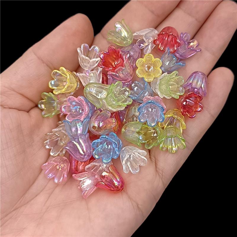 Главная Товары для вечеринок Ландыши DIY Ювелирные изделия Аксессуары Ожерелье для браслета AB/Solid 20 шт. Цветочные держатели Изготовление свободных бусин из акрила
