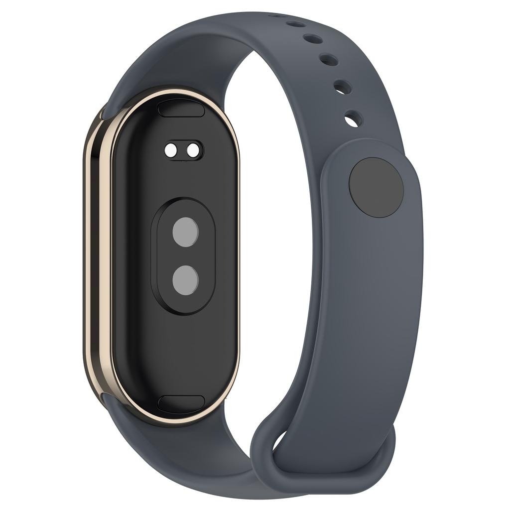 Для Xiaomi Smart Band 9 NFC/Band 9/Band 8 NFC/Band 8 Силиконовый ремешок для часов с металлическим коннектором