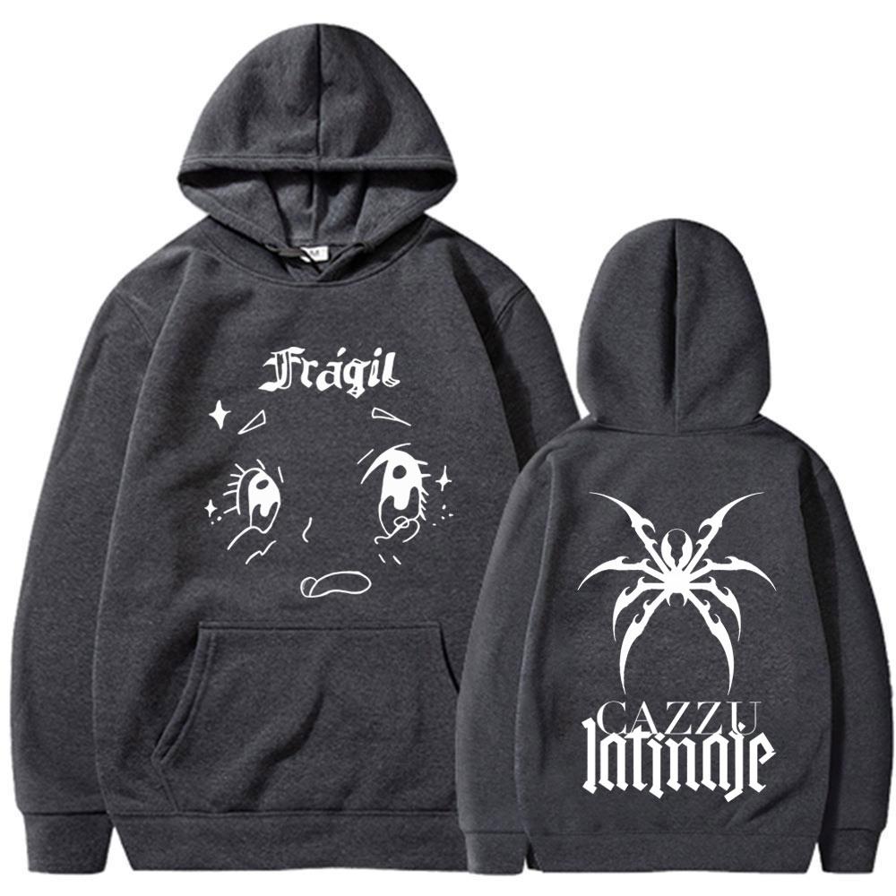 Singer Cazzu Latinaje Album 2025 Vintage Graphic Hoodie Men Women Aesthetics Pullover Winter Casual Fleece Hip-hop Sweatshirts