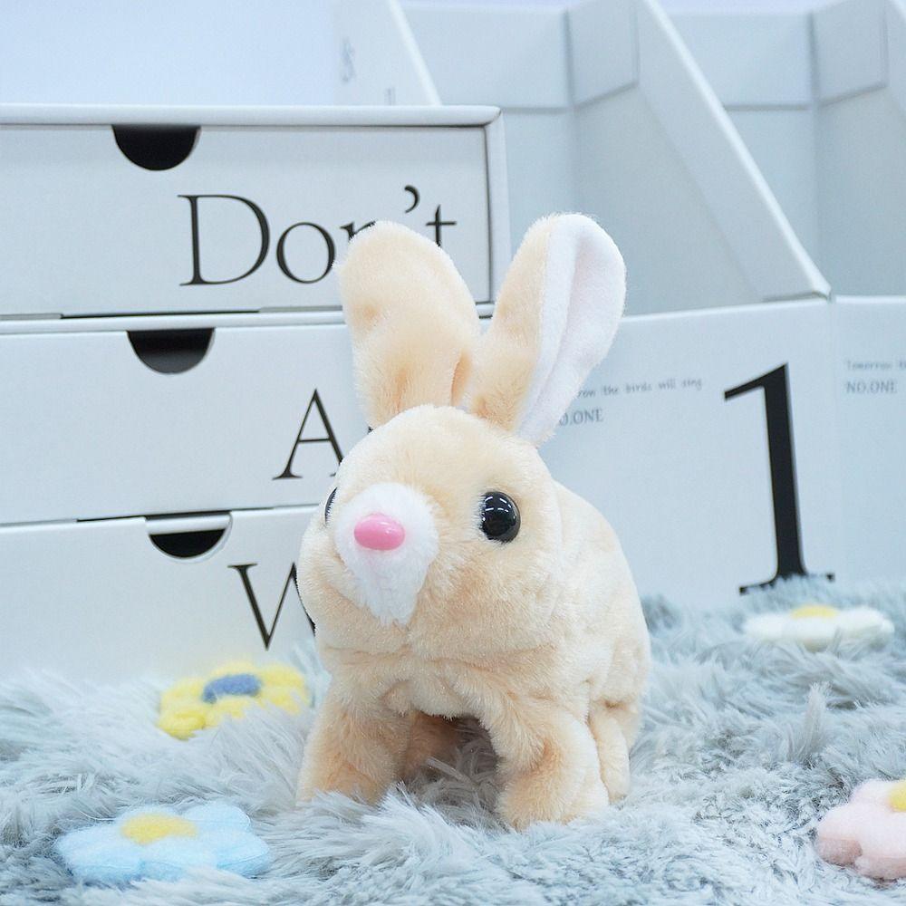 Long Ears Electric Rabbit Plush Toy Walks and Makes Sounds Little Tie-Dyed Rabbit Doll Kids