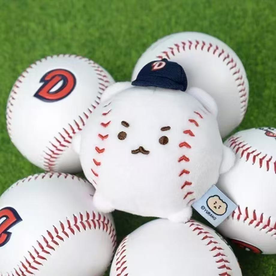 Yupang Bear Baseball Plush Keychain Kawaii Stuffed Animal Bag Charm Cute Cartoon Decoration Gift Boys Girls Random Style Soft