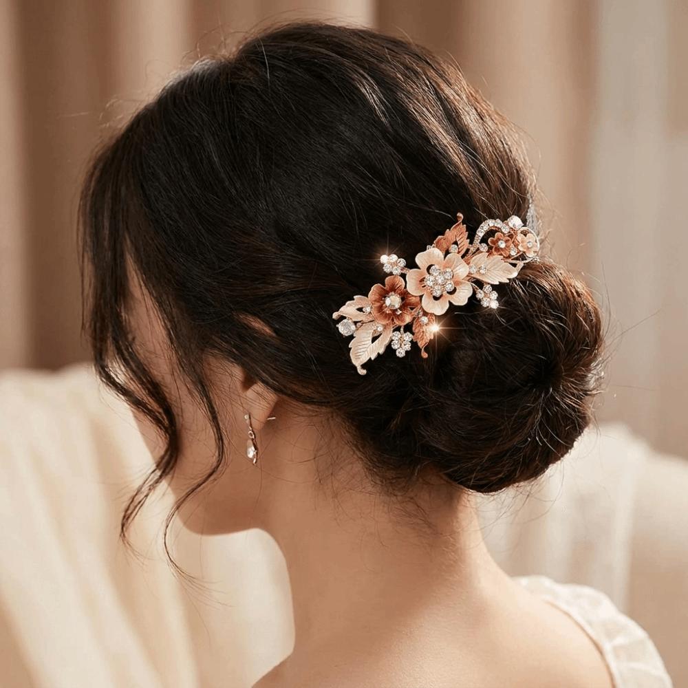 Oil Drip Design Zinc Zinc Alloy Hair Clip Floating Rhinestone Women's Headwear Floral Spring Clip Party