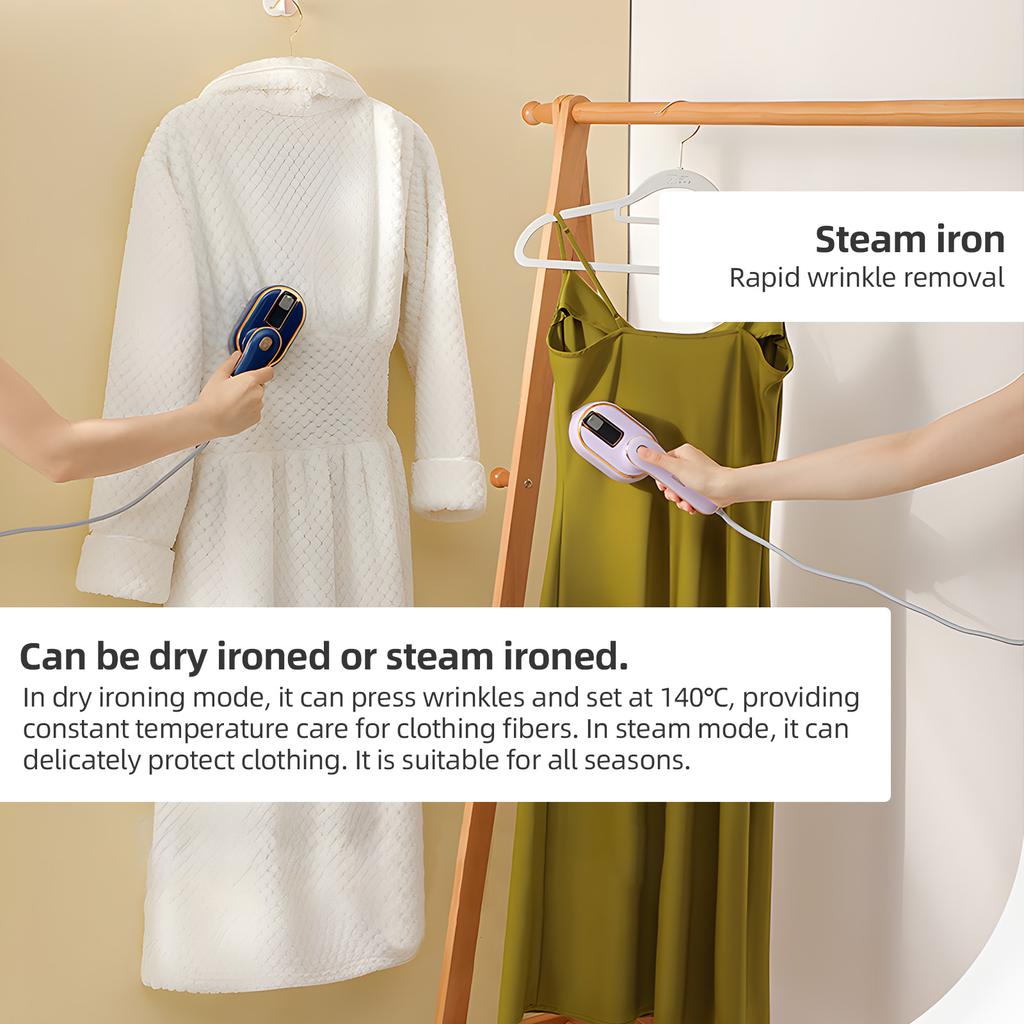 Портативный ручной утюг 20s с быстрым нагревом для удаления морщин на ткани 2 в 1 вращающийся утюг для путешествий отпариватель