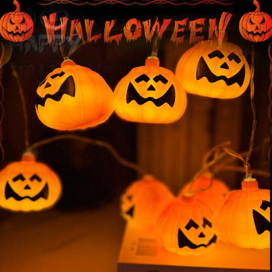 Piece 1 Halloween String Lights 1.5m59inch Ghost Face Pumpkin Solar String Lights Can Be Hung on The Yard Party Lawn