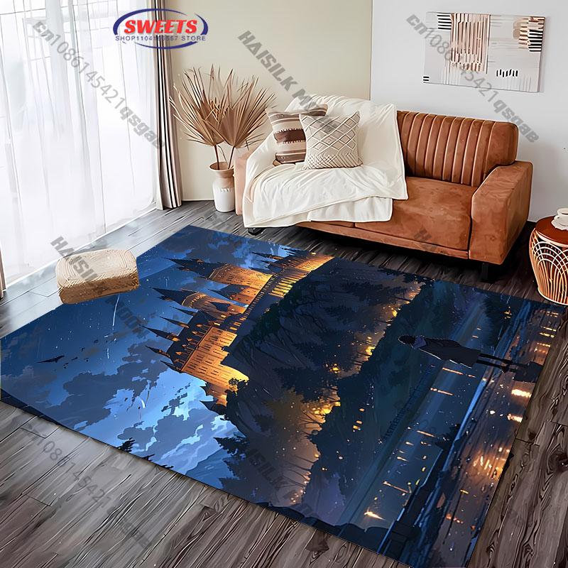 Magical Castle theme Rug for Cozy Living Spaces carpet for home sofa bedroom, gift mats