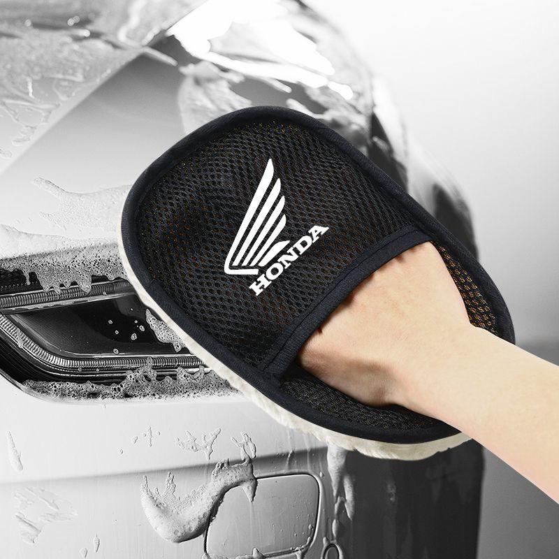 SNUF6 Microfiber Towel Car Logo Cleaning Cloth Car Wash Accessories For Honda CR-V Accord Civci HR-V Odyssey Insight Vezel FIT Breeze