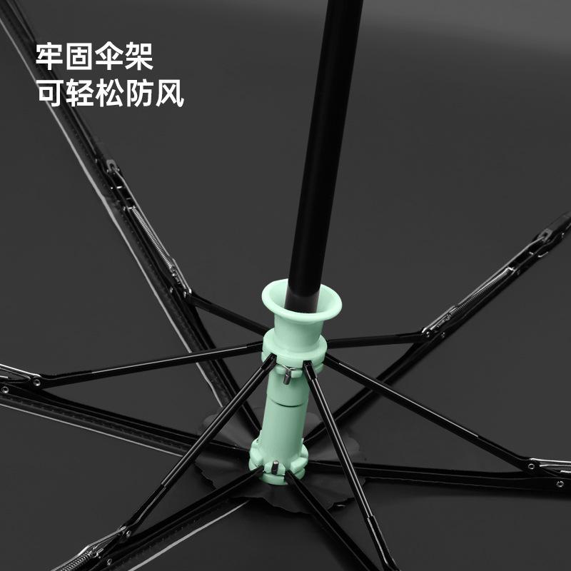 Трехсекционный шестиспицевый ультралегкий автоматический зонт из виниловой ткани, солнцезащитный зонт с защитой от УФ-лучей, карманный зонт двойного назначения для погоды и дождя