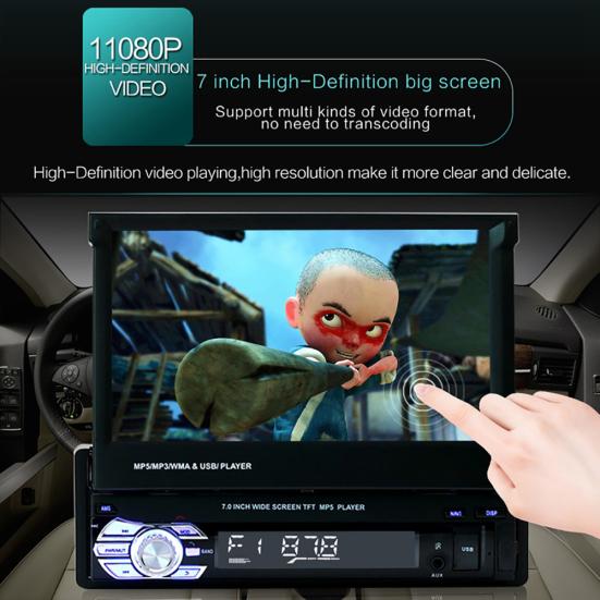 9601 7-дюймовый Bluetooth-совместимый автомобильный FM-радио, аудио-видео MP5-плеер с камерой заднего вида