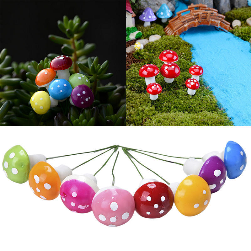 Мини-цветной грибной садовый декор, мини-цветочный горшок, кукольный домик для феи своими руками