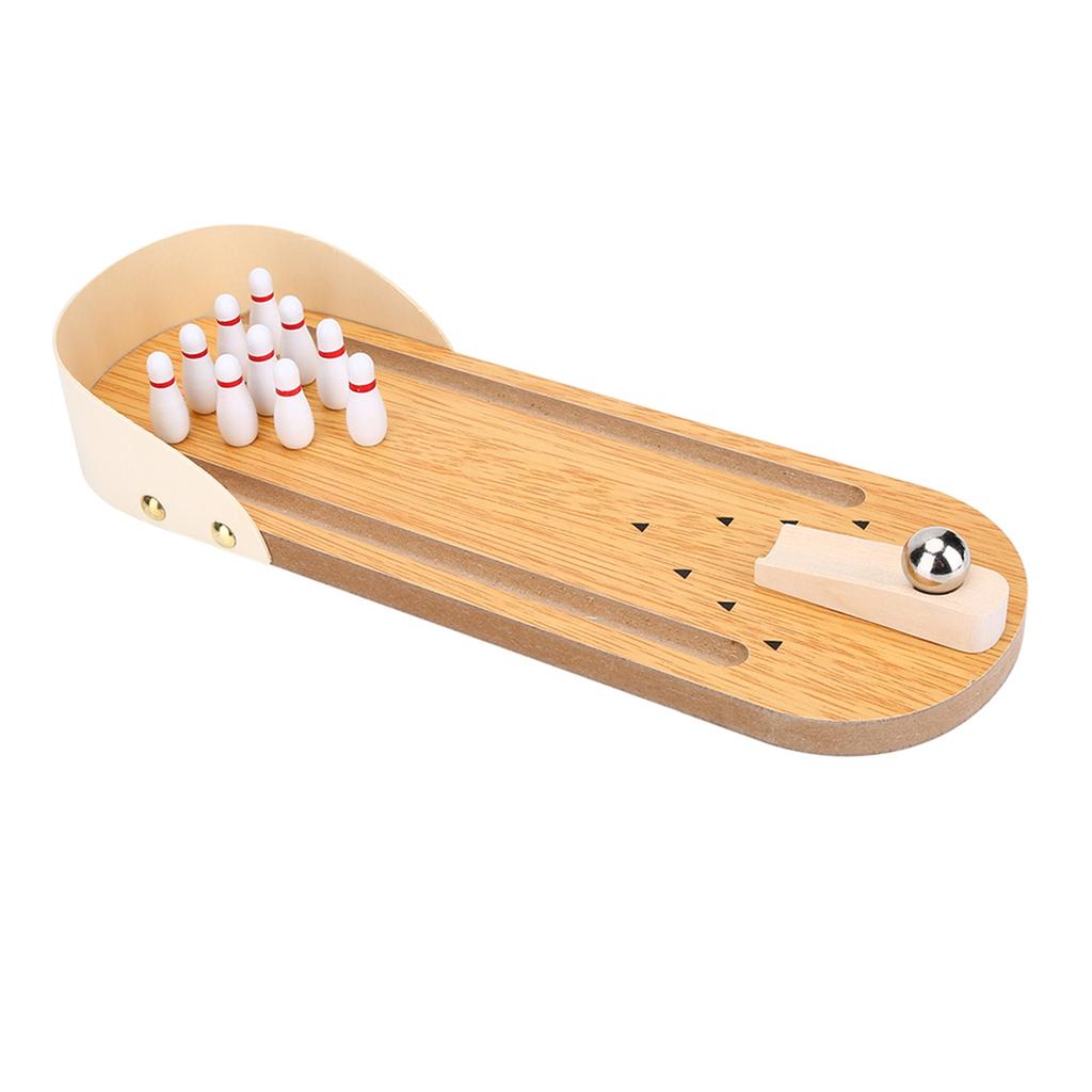 Table Mini Bowling Game Set Wooden Desktop Decoration Children Toys