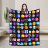B-Blox Kitsune All Characters Fruits Fashion Blanket Game Cartoon Fuzzy Throw Fashion Blanket Decoration Ultra-Soft Warm Bedspread Multifunc