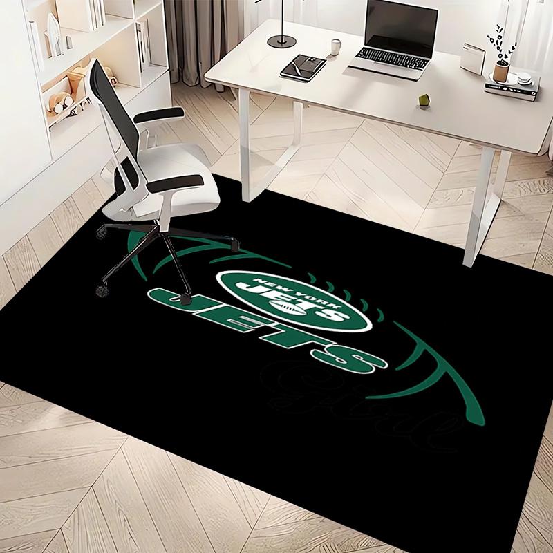 1pc New York Jets logo Print Area Rug - Soft, Washable Non-Slip Indoor Mat, Living Room, Home Office Decorative Rug,Office Decorative