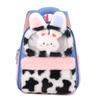 Color Blocking Design Children Plush Backpack With Rabbit And Capybara Toy Plush