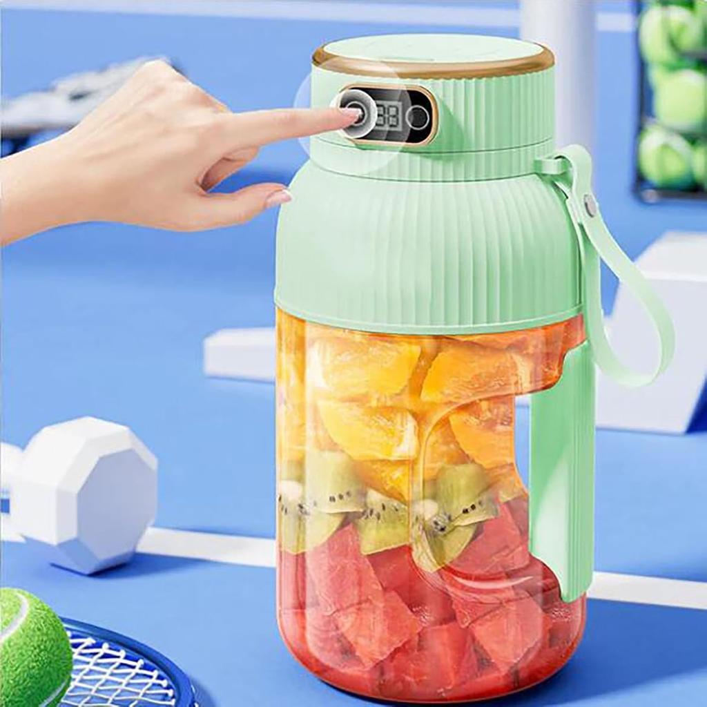 Juicer Cup,Multifunctional Portable Juicer Cup with Digital Display, Fruit Mixers Juicers Electric Juicer,Shakes and Smoothies,Wireless Portable