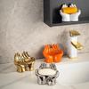 Simple Palm Shape Ceramic Soap Dish Holder Storage Organizer Racks Home Solid Color Drain Soap Box Shelves Bathroom Accessories