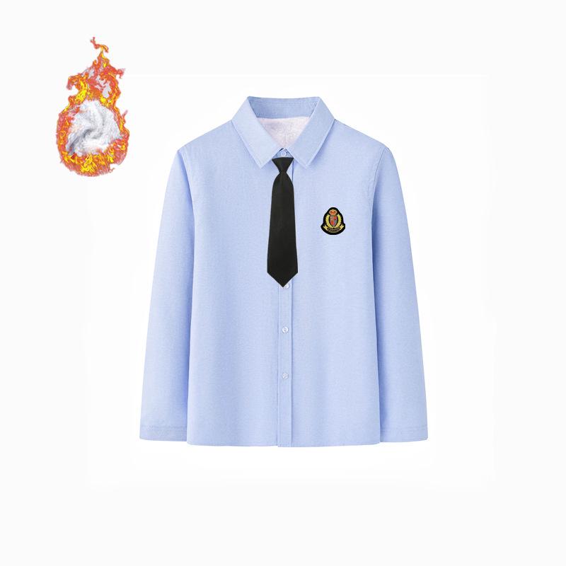 Детские белые рубашки на флисовой подкладке и плотные осенне-зимние наряды