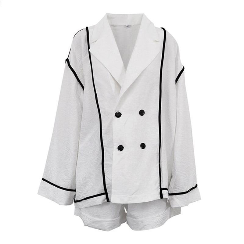 Повседневные свободные шорты комплекты женские кардиганы на пуговицах топы широкие шорты офисные женские комплекты из 2 предметов 2025 новые костюмы весна лето