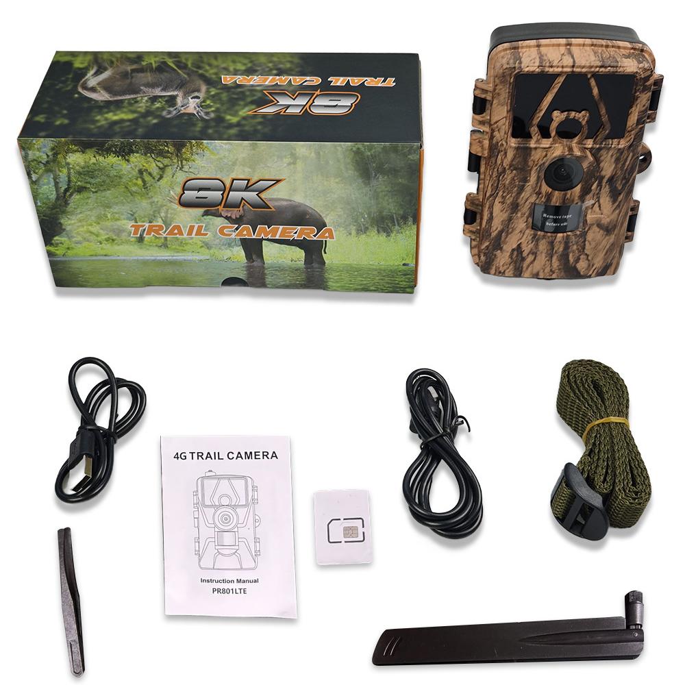 Trail Cam с 8K видео 60MP изображениями ночное видение активируется движением водонепроницаемая камера для дикой природы