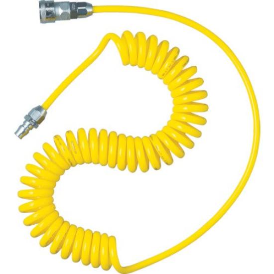 TRUSCO Spiral Hose with Coupling, Yellow, 2m, SAH-803C