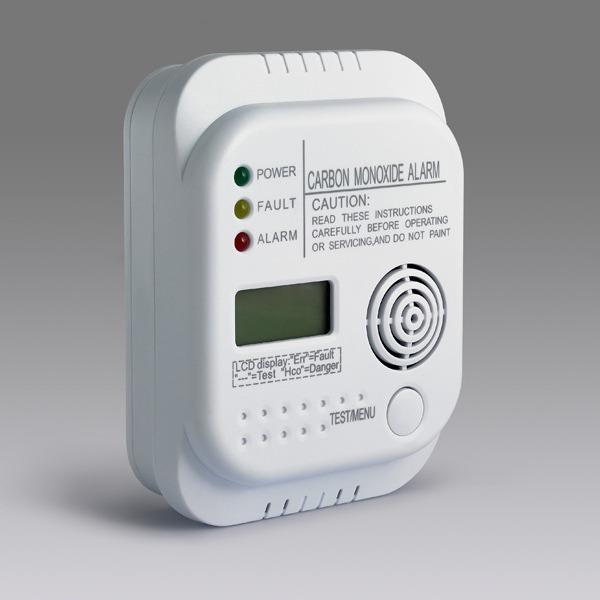 Carbon monoxide detector, high-precision domestic carbon monoxide alarm, wall-mounted, with digital display and loud alarm
