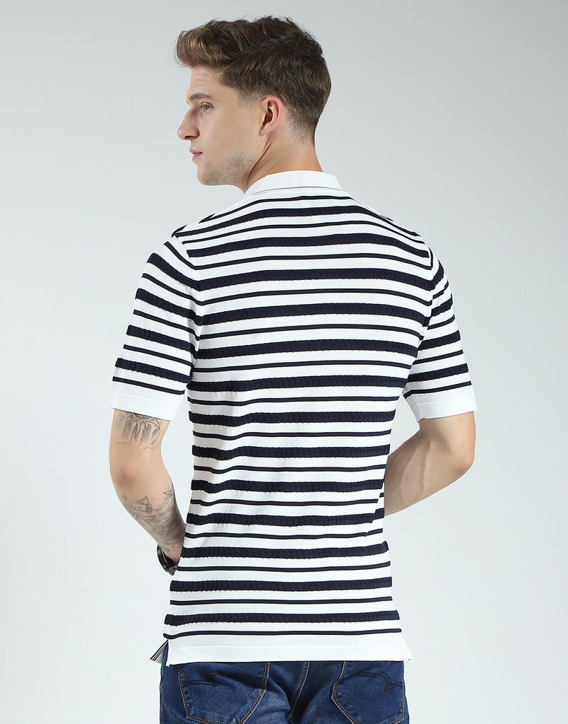 Men's Regular Fit Striped Polo T-Shirt | Half Sleeve | Collared Neck | Casual Wear T Shirt for Men's