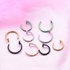 Серьги-кольца C-образной формы из нержавеющей стали для пирсинга носа и губы