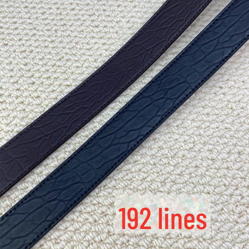 Men's Leather Automatic Buckle Belt with Headless, Buckleless Cowhide Strip and Vegetable-Tanned Card Slot