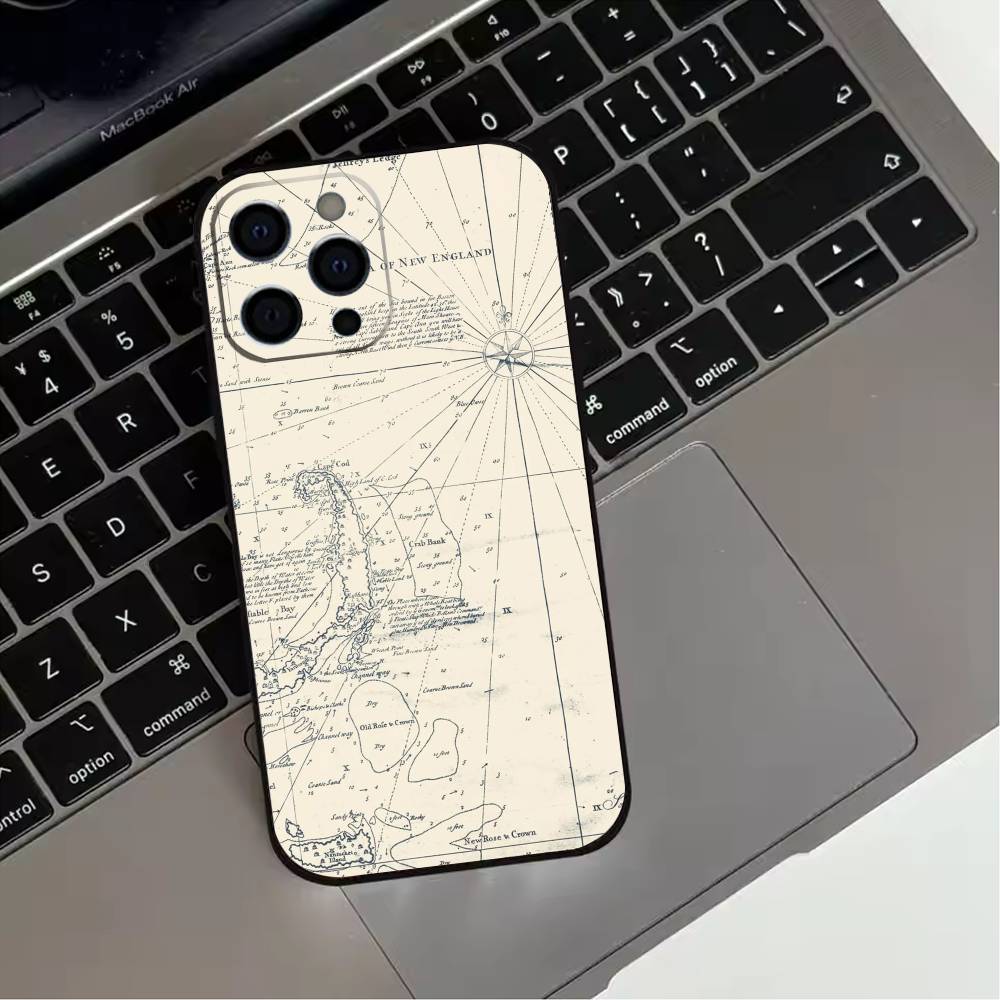 Famous City Sketch City Map Phone Case For iPhone 17,16,15,14,13,12,11 Plus,Pro Max,XS,Soft Silicone Black Cover