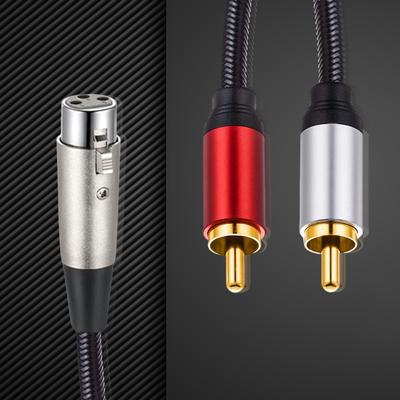 Профессиональный XLR на 2 RCA Y-разветвитель стерео аудио межсоединительный кабель адаптер чистая передача аудиосигнала