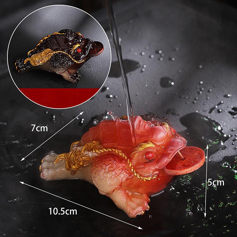 1 шт. Китайская полимерная меняющая цвет чайная фигурка питомец удачи милая золотая жаба украшения настольные изделия ручной работы домашняя декорация для чайного набора