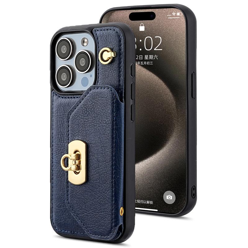 Применимый Apple 16Pro Диагональный Подвесной Сумка Защитный Чехол Iphone15Pro Max Молния Карта Женский Кожаный Чехол для Мобильного Телефона