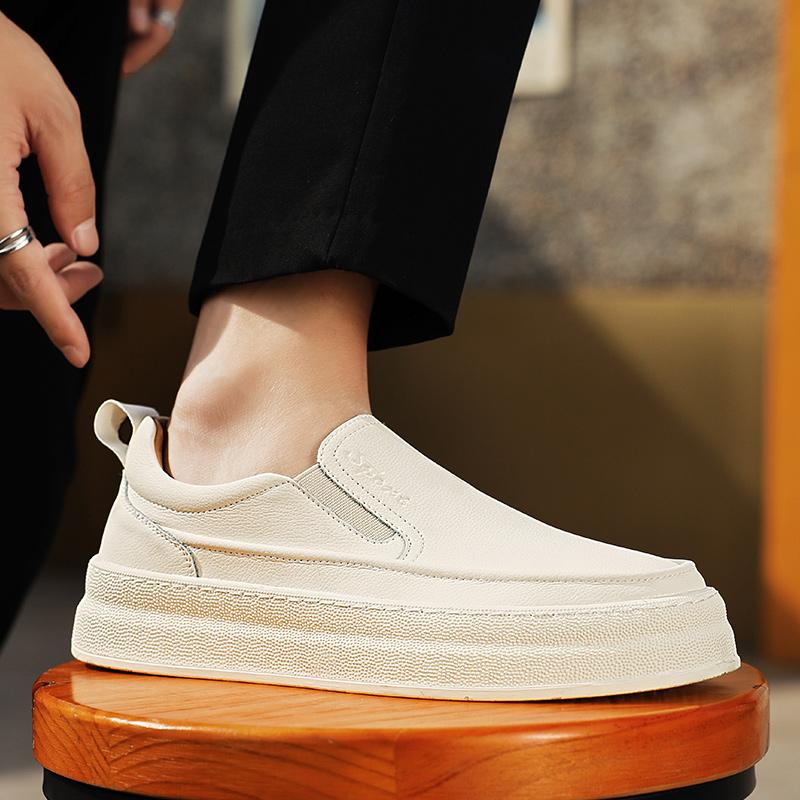 Модная мужская обувь черно-белая повседневная мужская обувь лоферы мужские мокасины обувь натуральная кожа мужские балетки модная роскошная деловая обувь