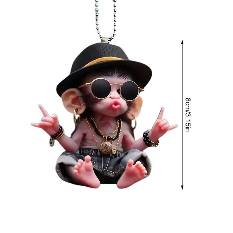 1/5 шт. Автомобильный кулон-обезьянка, 2D акриловый подвесной ornament на центральную консоль, брелок, декоративные аксессуары