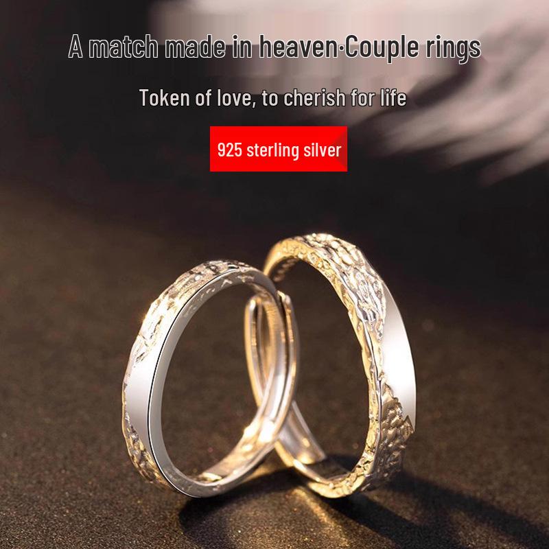 Парные кольца-обещания из стерлингового серебра 999 пробы: Уникальный дизайн памятный подарок для мужчин и женщин
