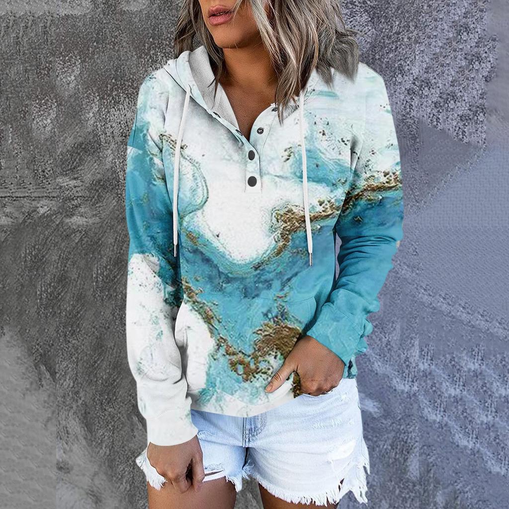 Women's Casual Fashion Print Long Sleeve Pullover Hoodies Sweatshirts